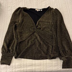 Metallic Long Sleeve Top
